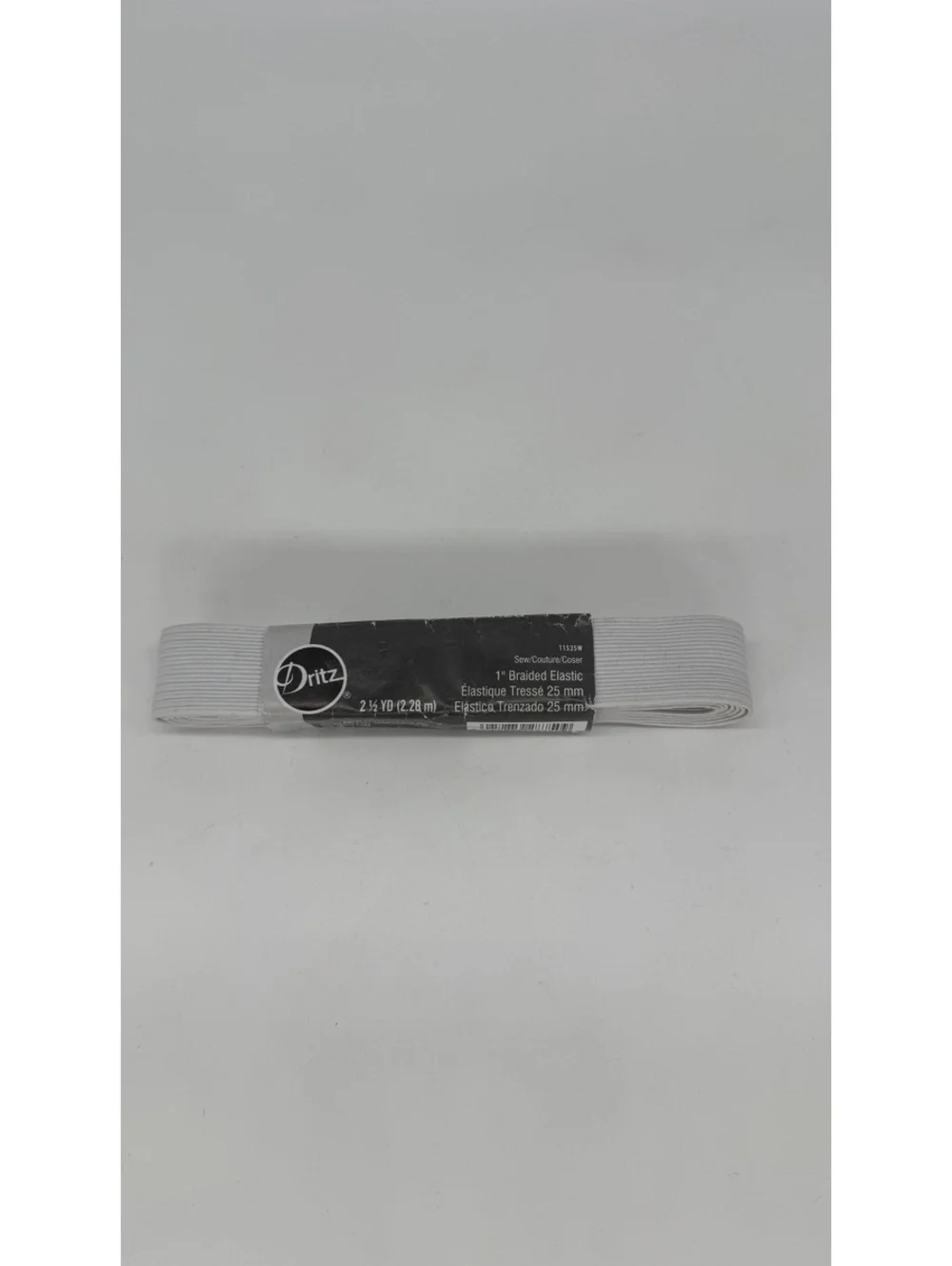 Dritz 1” Braided Elastic White 2.5 Yards